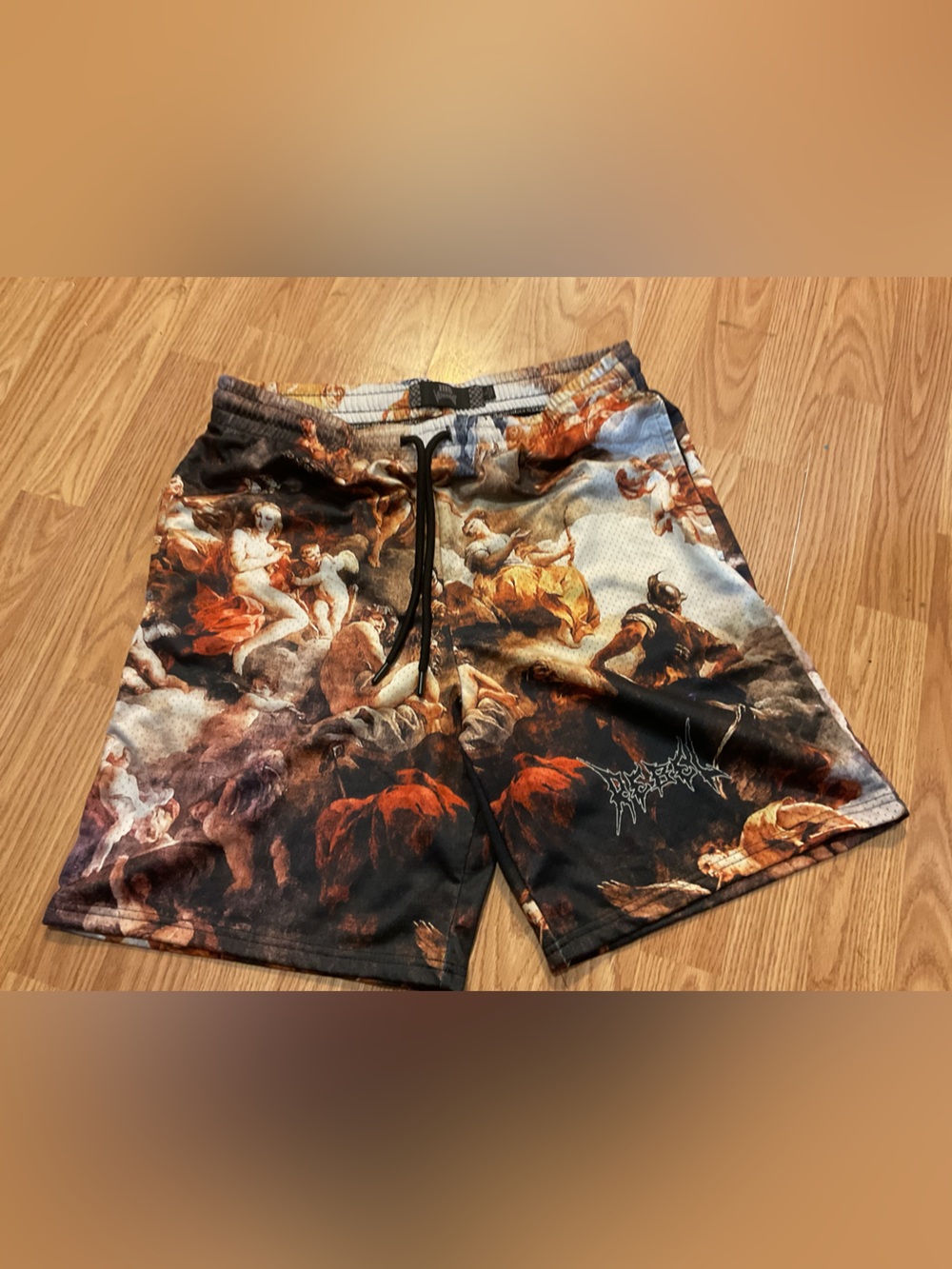 REBEL SZ.L. VENGEANCE MENS SHORTS DRAWSTRING STRETCH WAIST ANGELS